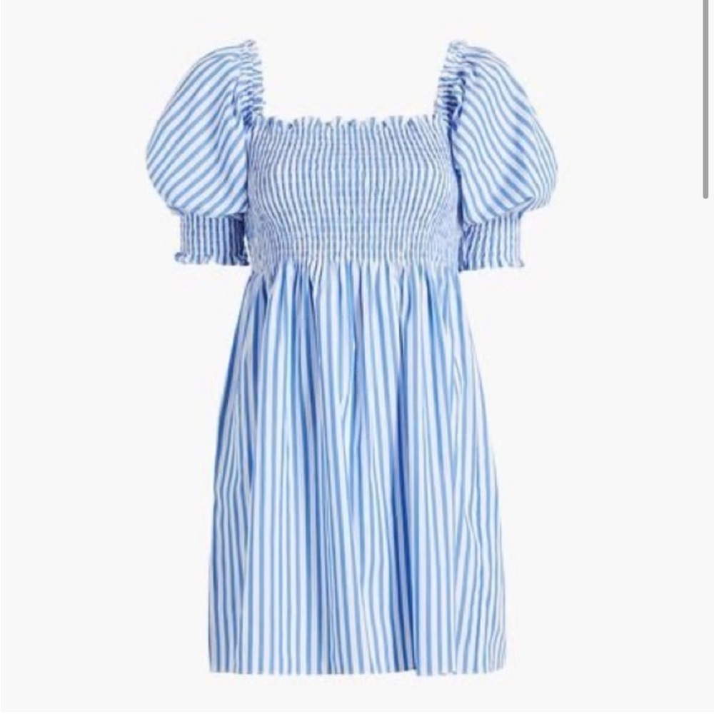 Hill House Home Athena Nap Dress Blueberry Stripe Blue White Short Sleeved XL